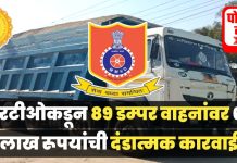 प्रादेशिक परिवहन कार्यालयाकडून वाहतूक नियमांचे उल्लंघन करणाऱ्यांवर कारवाई मोहीम!